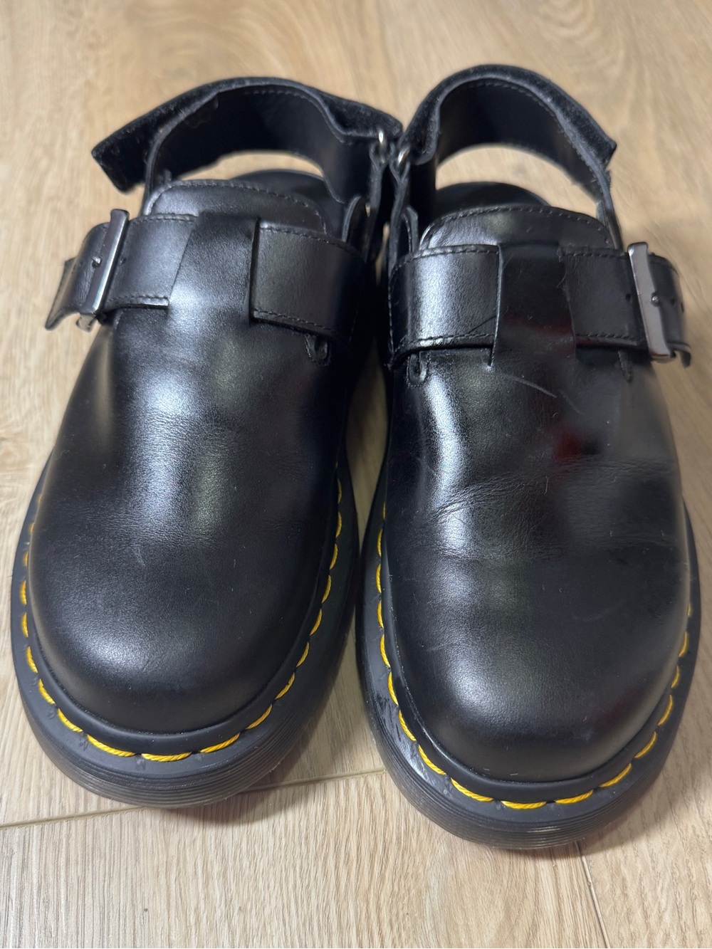 Dr Martens Jorge II Black Leather Brando Mules Sandals Sz, Unisex - USL 7/USM 6 - Picture 2 of 11